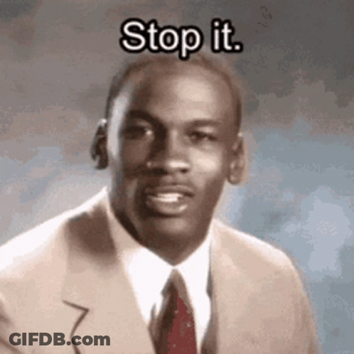 Michael Jordan In Suit Says Stop It GIF