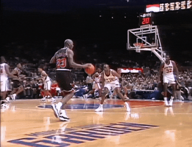 Michael Jordan Shoots For Three GIF