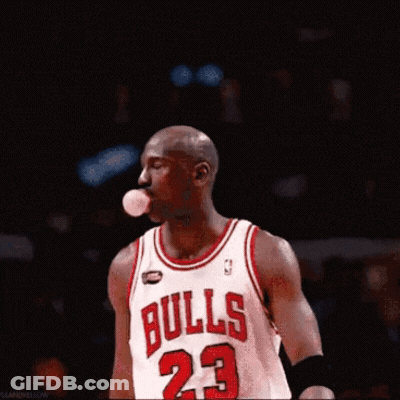 Michael Jordan Wearing Bulls Jersey GIF