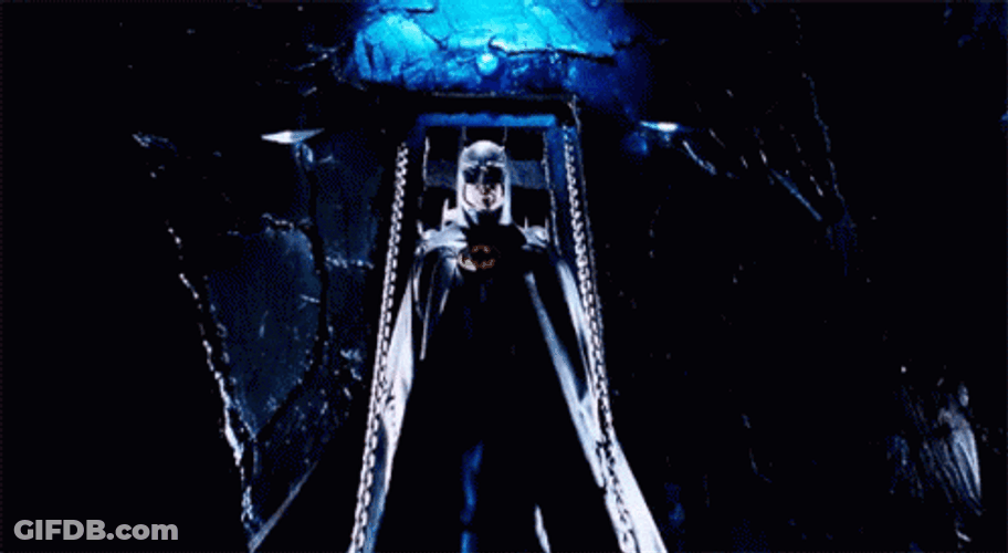 Michael Keaton Im Batman Walking From Bat Cave GIF