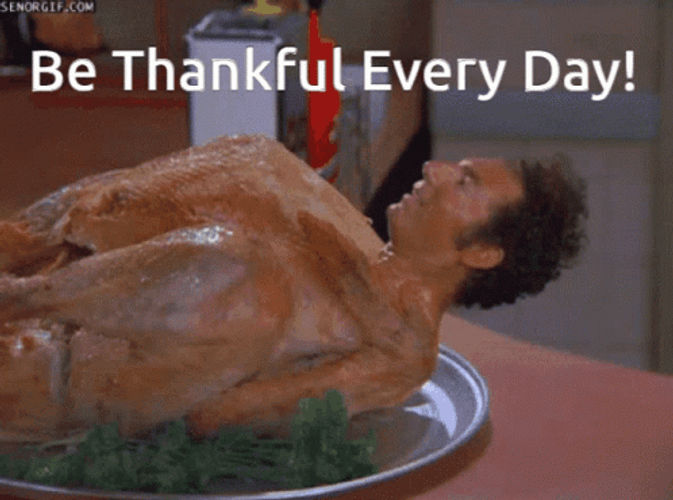 Michael Richards Thanksgiving Turkey Be Thankful Every Day GIF