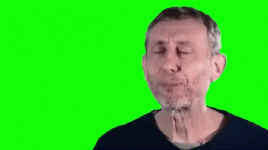 Michael Rosen Green Screen Mwah GIF