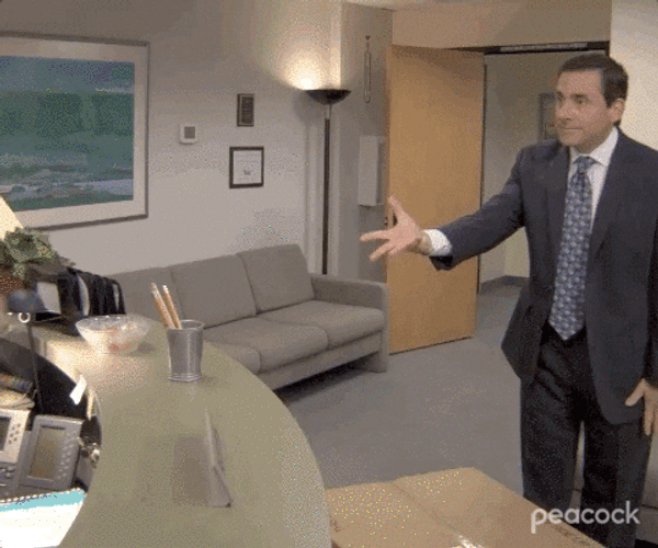 Michael Scott Catching Scissors The Office GIF