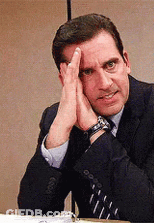 Michael Scott Covering His Face GIF