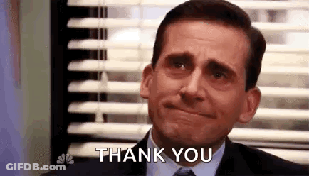 Michael Scott Crying Saying Thank You GIF