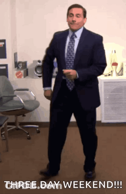Michael Scott Dancing Weekend Meme GIF