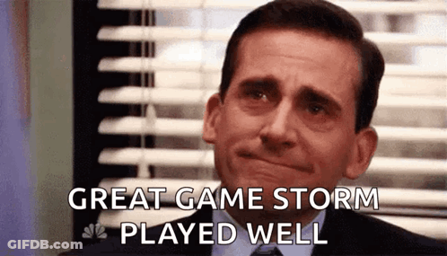 Michael Scott From The Office Is Crying And Saying `` Great Game Storm Played Well '' GIF