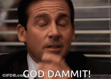 Michael Scott From The Office Says God Dammit With His Eyes Closed GIF