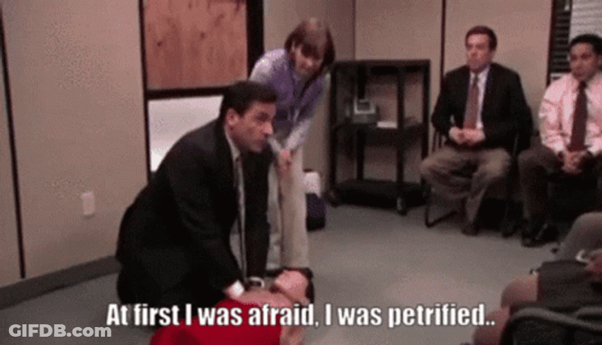 Michael Scott Giving Cpr On Dummy GIF