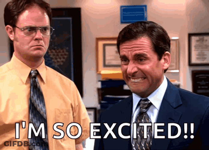 Michael Scott Im So Excited Work Anniversary Meme GIF