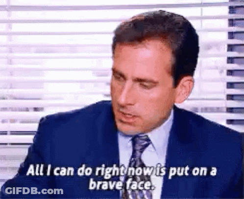 Michael Scott The Office All I Can Do Right Now Brave Face GIF