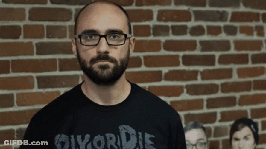 Michael Stevens Shouting Wazzup GIF