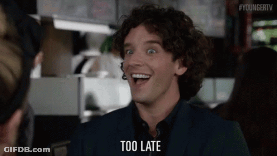 Michael Urie Too Late GIF