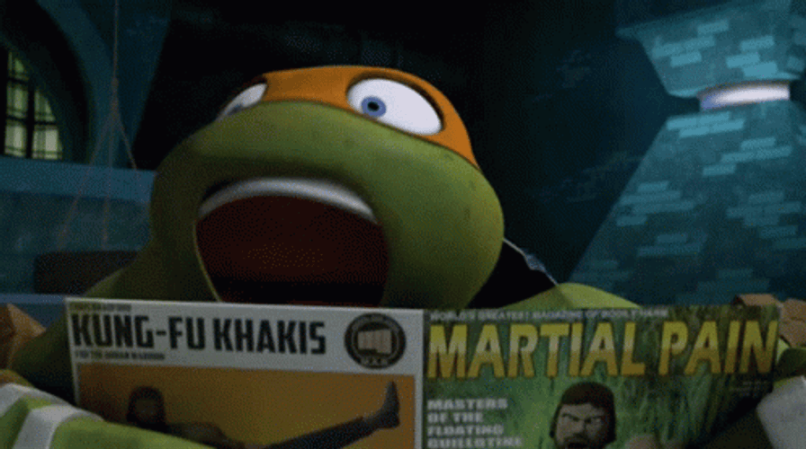 Michel Angelo Reading Wow Ok Tmnt GIF