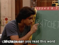 Michelle Can You Read This Word Chalkboard GIF
