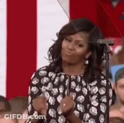 Michelle Obama Clapping At Microphone GIF