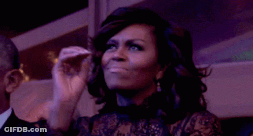 Michelle Obama Making Funny Face At Concert GIF