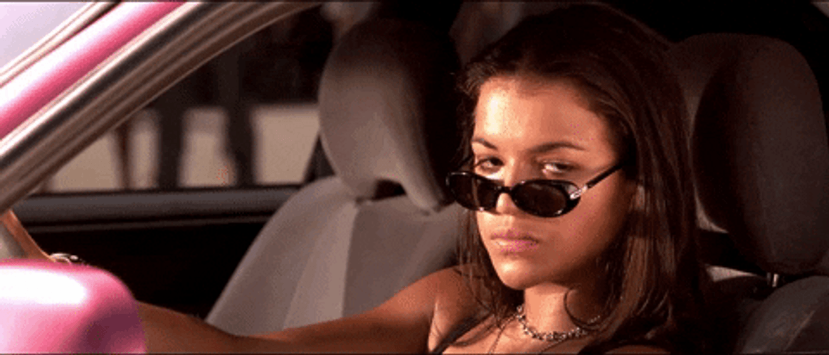 Michelle Rodriguez Not Impressed Driving GIF