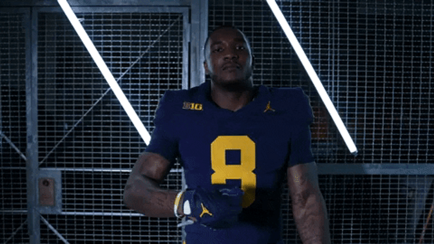Michigan Football Derrick Moore Chest Pump GIF