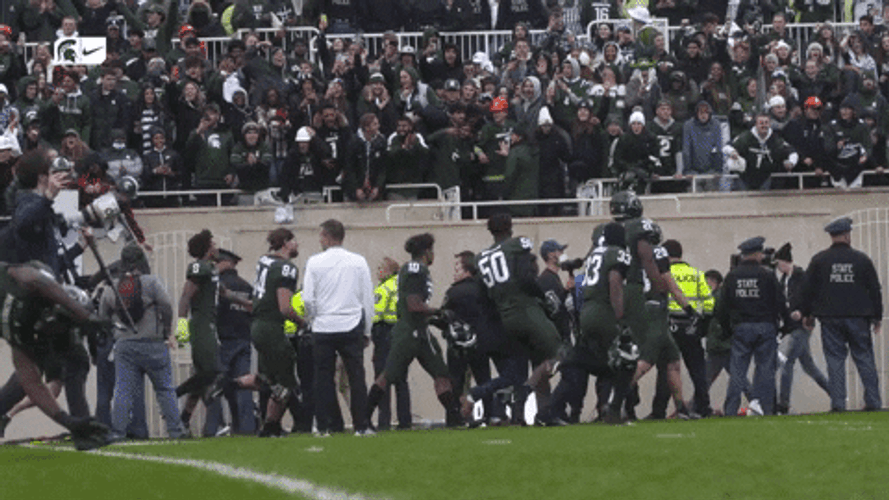 Michigan Football Jayden Reed Back Flip GIF
