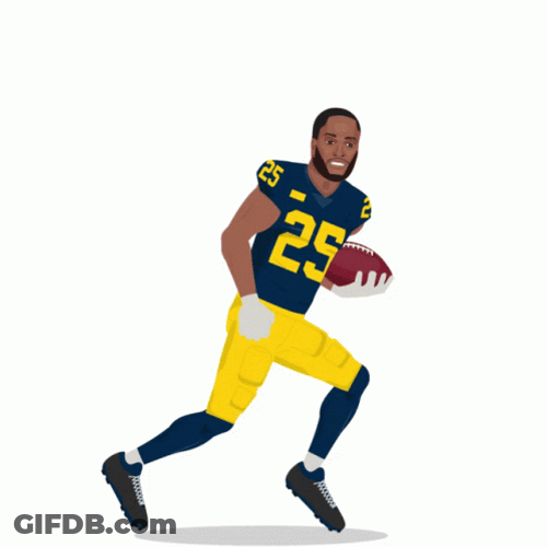 Michigan Wolverines Player Running GIF