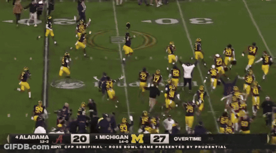 Michigan Wolverines Whole Team Running GIF