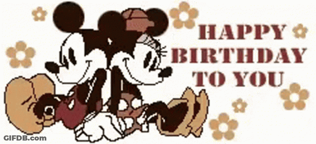 Mickey And Minnie Disney Happy Birthday GIF
