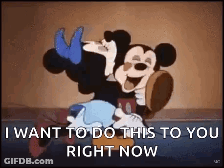 Mickey And Minnie Hugging I Want To Do This To You Right Now GIF