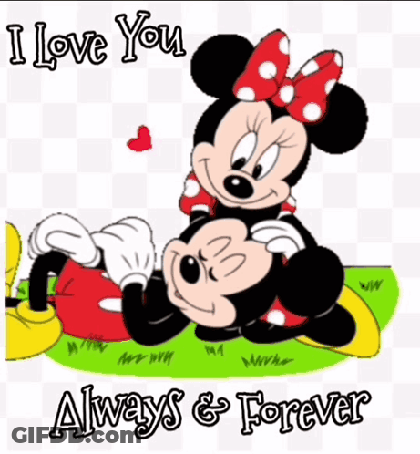 Mickey And Minnie Mouse I Love You Always & Forever GIF