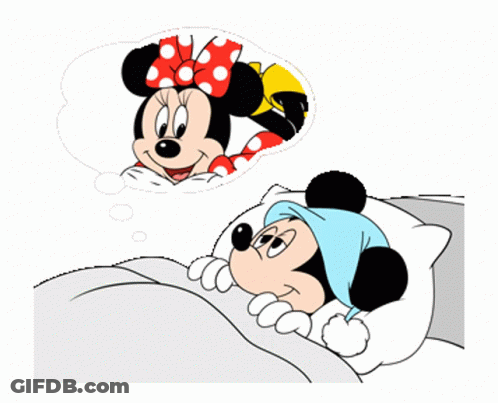 Mickey And Minnie Mouse Lying In Bed GIF
