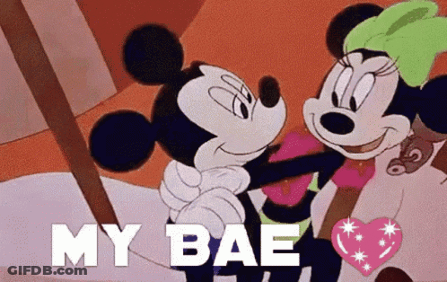 Mickey And Minnie Mouse My Bae GIF