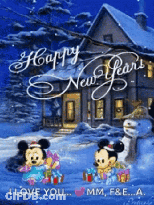 Mickey And Minnie New Year GIF