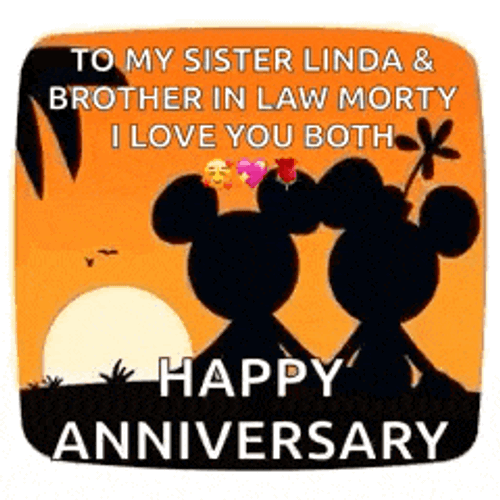 Mickey And Minnie Sunset Couple GIF