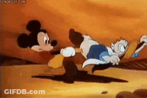Mickey Mouse And Donald Duck Running In Desert GIF