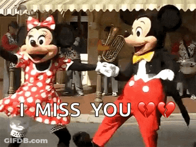 Mickey Mouse And Minnie Mouse Dancing Holding Hands GIF