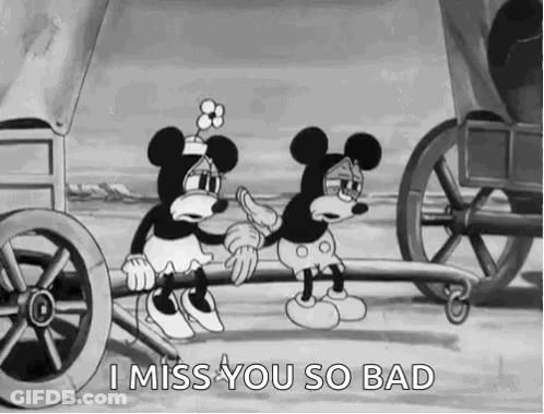 Mickey Mouse And Minnie Mouse On Wagon Pulled By Horse GIF