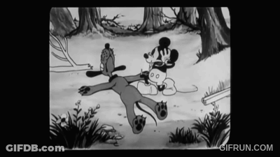 Mickey Mouse And Pluto Black And White Cartoon GIF