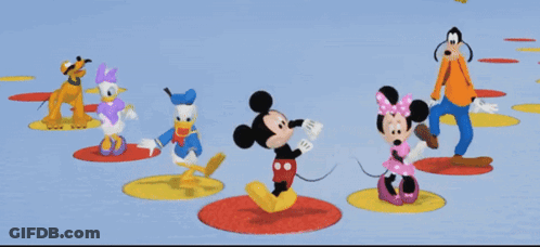 Mickey Mouse Cartoon Characters Dancing GIF