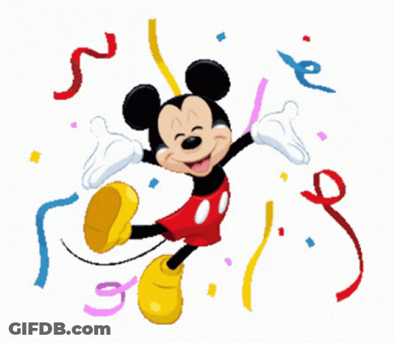 Mickey Mouse Celebrating Confetti GIF