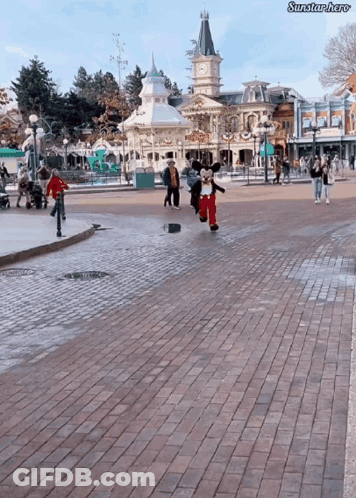 Mickey Mouse Costume Running GIF