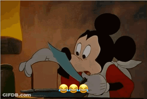 Mickey Mouse Cutting Toast GIF