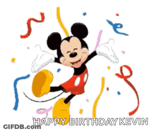 Mickey Mouse Dancing With Confetti And Ribbons GIF