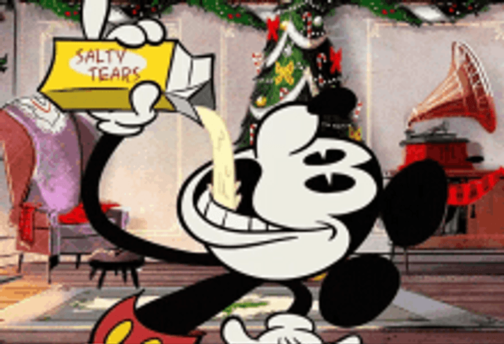 Mickey Mouse Drinking Salty Tears GIF