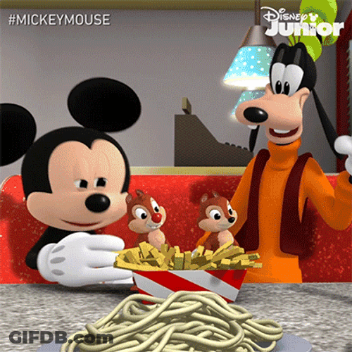 Mickey Mouse Goofy Snacking Chips GIF