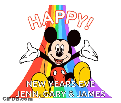 Mickey Mouse Happy New Years Eve Jenn Gary & James GIF