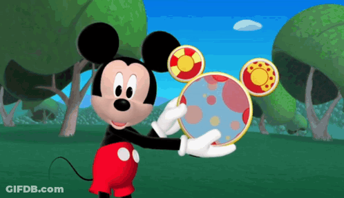 Mickey Mouse Holding Blue Ball GIF