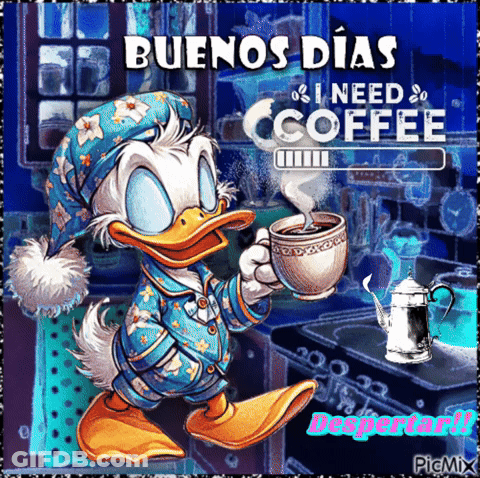 Mickey Mouse Holding Coffee GIF
