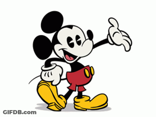 Mickey Mouse In Red Shorts And Yellow Shoes GIF