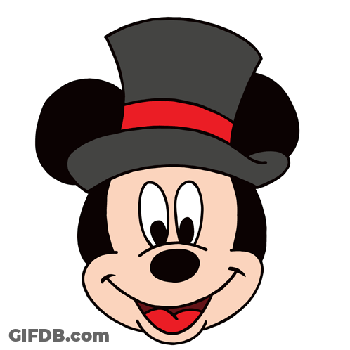 Mickey Mouse In Top Hat Happy New Year GIF