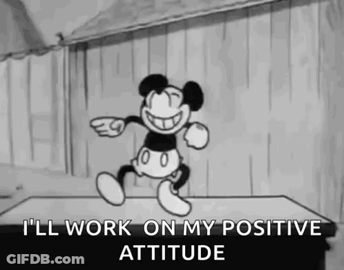 Mickey Mouse Is Dancing And Smiling In A Black And White Cartoon . GIF